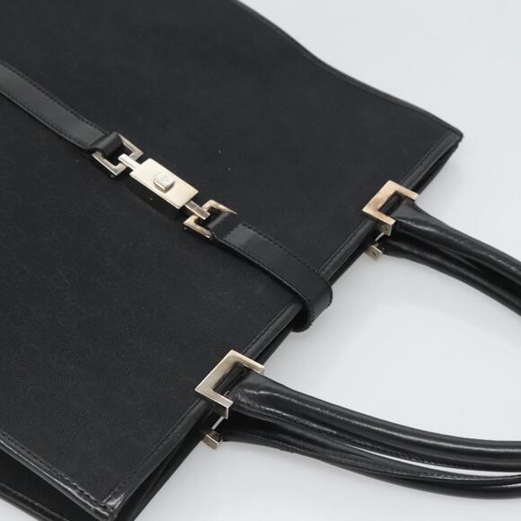 GUCCI GG Canvas Jackie Hand Bag Black Silver 002 002 - Picture 6 of 16